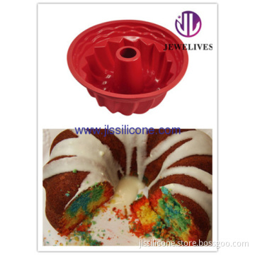 Hot Red Bakeware Silicone Bundt Cake Molds 